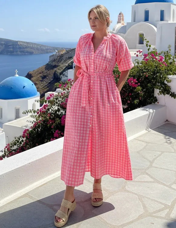 neon gingham dress Neon Gingham Dress – Sadie and Co