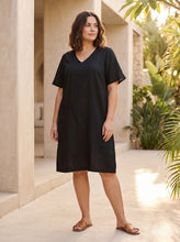 Linen Blend Shift Dress