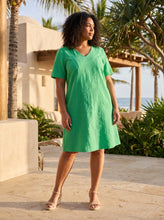 Linen Blend Shift Dress
