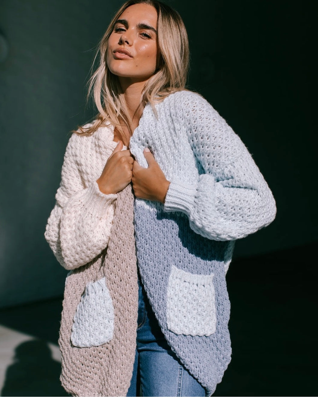 Halle Block Knit Cardigan