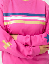 Cerise Rose Star/Stripes Sweater