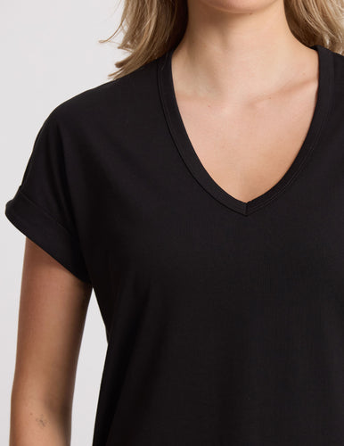 Soho Cuff V Neck Tee