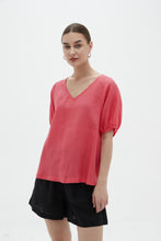 V Neck Bishop Sleeve Top