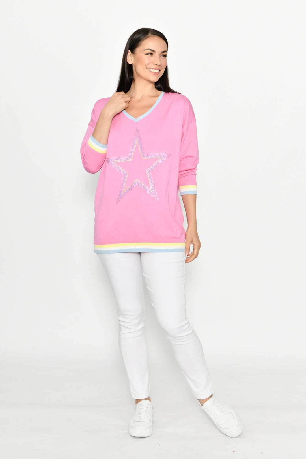 V neck star outlet jumper