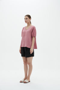 V Neck Bishop Sleeve Top